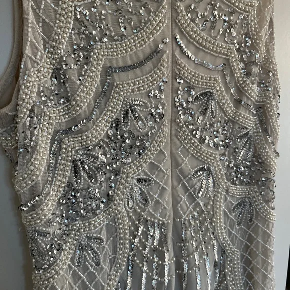 Classy Silver Beaded Dress - Picture 3 of 5